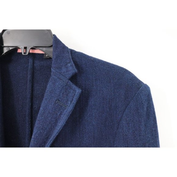 Apolis Global Citizen sport coat mens sz P three button indigo wool blend blazer - Picture 2 of 15